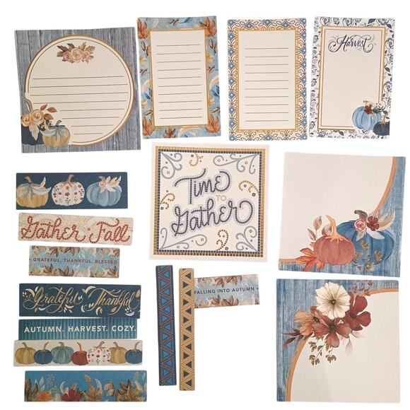 Blue Harvest Pumpkin 6x6 Cardstock Mini Kit 40+ Pcs - Picture 5 of 8